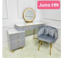 Tundo dressing table covered with velvet touch mirror glass mirror